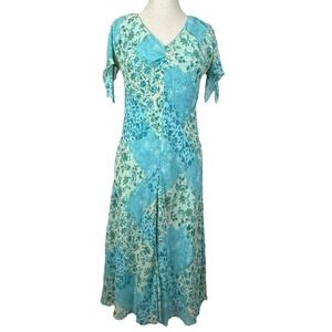 Vtg Dress Barn Midi‎ Dress Womens 10 Floral Boho 90s Y2K Fairy Patchwork Phoebe